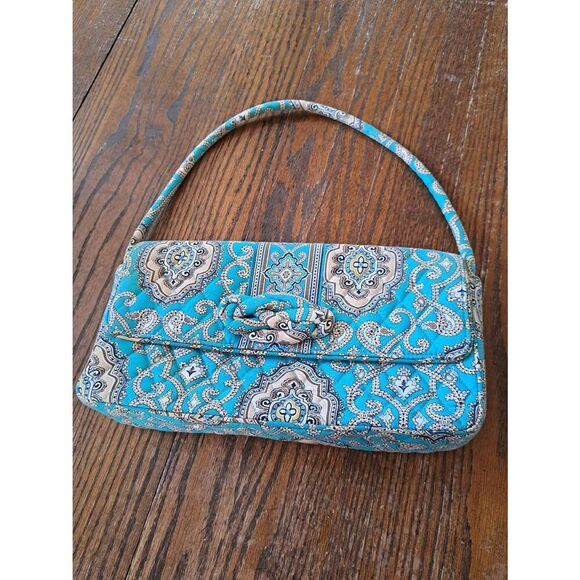 Vera Bradley Not Just a Clutch Bag Totally Turquoise Purse Handbag Pocket Book - Picture 1 of 8